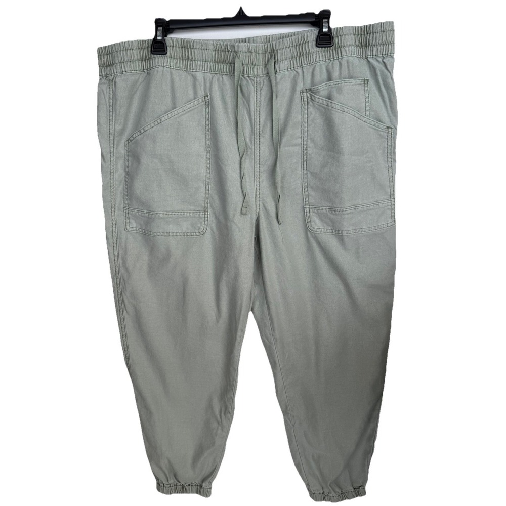Sundance Jogger Style Pants Linen‎ Blend Women's Size XL Light Green